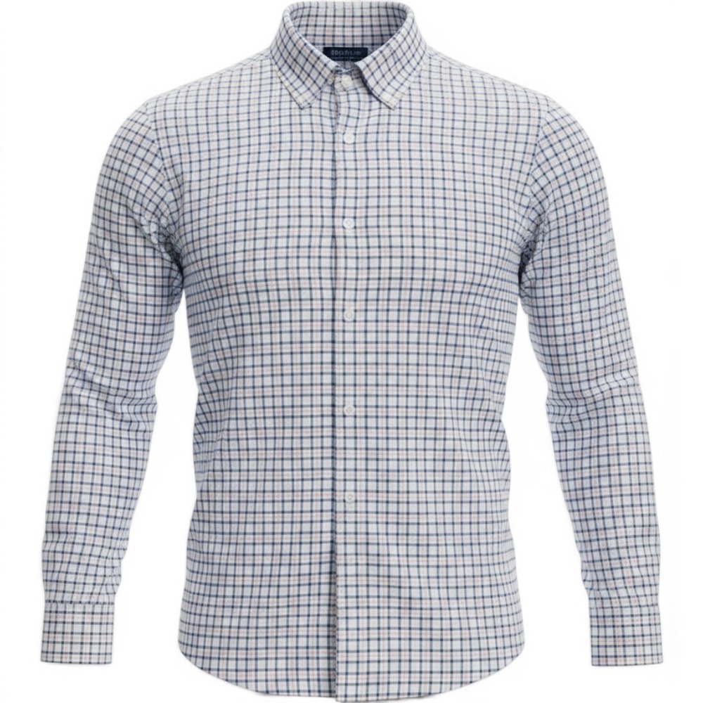 Vineyard Vines On-The-Go Performance Shirt XL‎ Blue Check brrr 1W011158 Mens